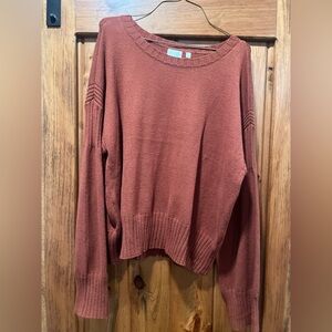 Cyrus Burnt Orange Crew Neck Sweater